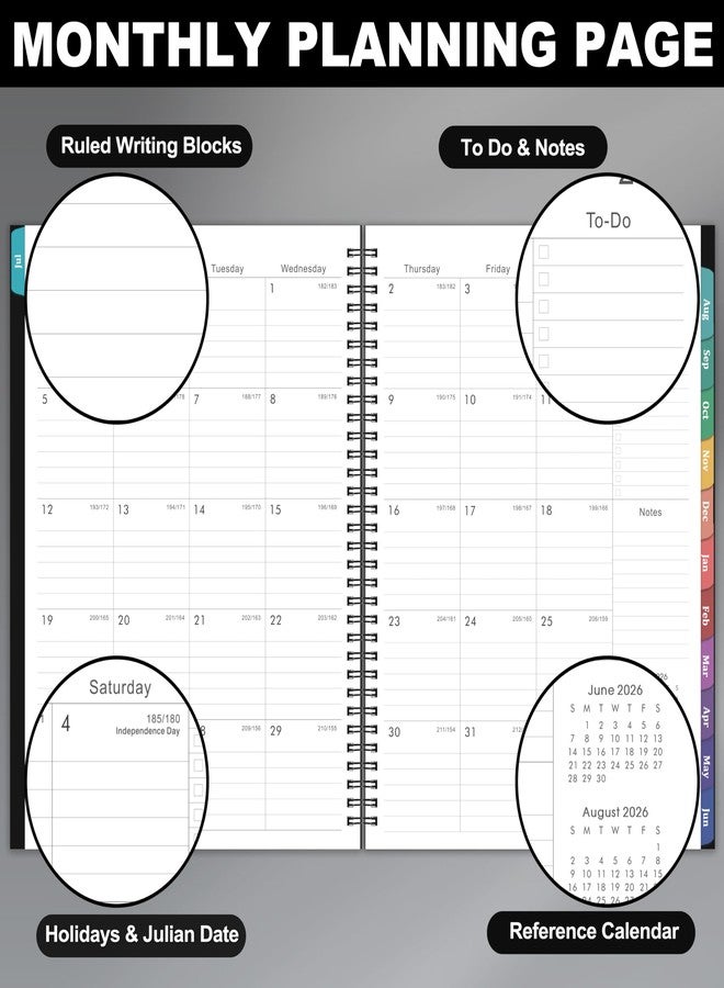 Lortarl Planner 2026-2027 - Weekly Monthly Planner from July 2026 to June 2027, Academic Planner 2026-2027 with Spiral Bound, 8.5'' x 11'' - Image 5