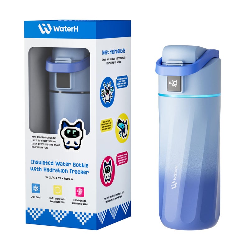 WaterH BOOST Smart Water Bottle with Reminder Tracker 16oz Kids Water Bottle for School DIY Refrigerator Magnets BPAFree Vacuum Insulated Stainless Steel Ideal for Childrens Day - Image 2