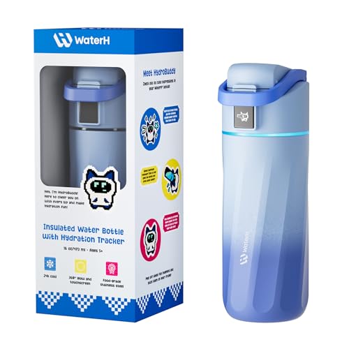 WaterH BOOST Smart Water Bottle with Reminder Tracker 16oz Kids Water Bottle for School DIY Refrigerator Magnets BPAFree Vacuum Insulated Stainless Steel Ideal for Childrens Day - Image 1