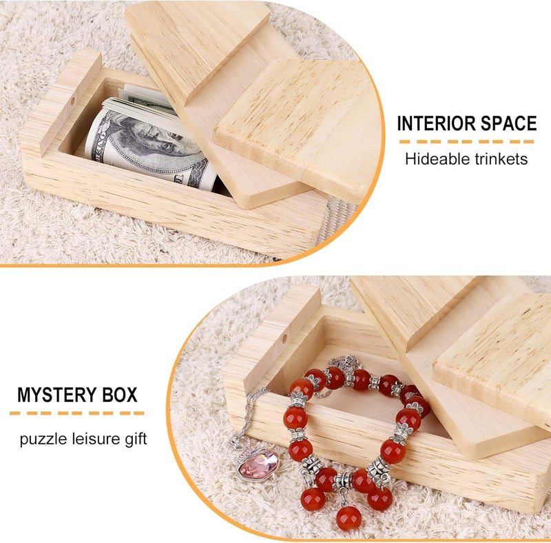Blovec Impossible Puzzle Box Secret Money Box Mini 3D Brain Teaser Cash Card Boxes Surprise Wooden Magic Box - Image 3