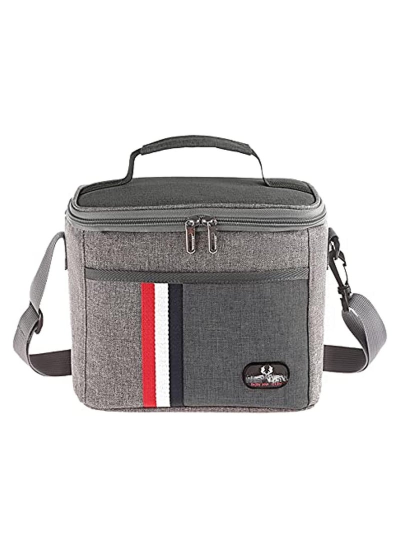 Folanry Portable Large Insulated Cooler Lunch Bag, Leak Proof Water Resistant Lunch Bag,For Men Women Adult, Handbag with Adjustable Shoulder Strap  (Grey)  - Image 1