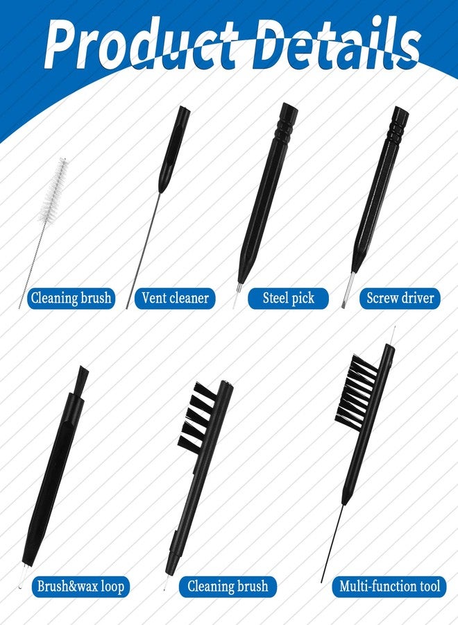 Psyqtsuary 12 Pieces Hearing Aid Cleaning Kit, Hearing Aid Cleaning Tools, Hearing Aid Amplifier Cleaning Tools, Hearing Aid Brushes for Cleaning with Velvet Bag for Headset Earbuds Earphones - Image 3
