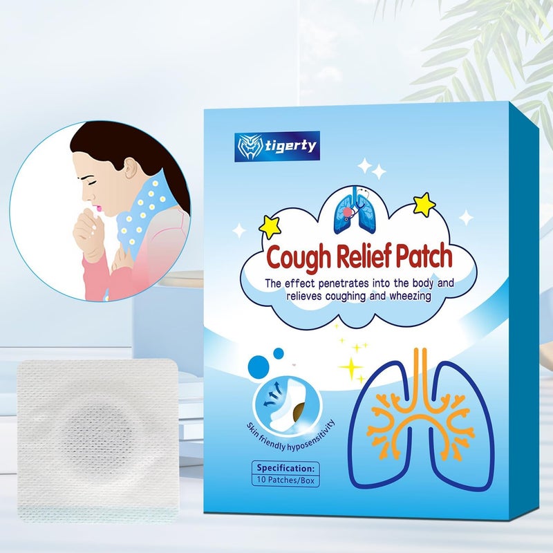 tigerty Cough Patch Easy Stickers  Sticker Patches for Kids and Adults  AllNatural Cold and Cough Relief Chemical Free  Natural Herb Cough Patch 10 Pack - Image 2