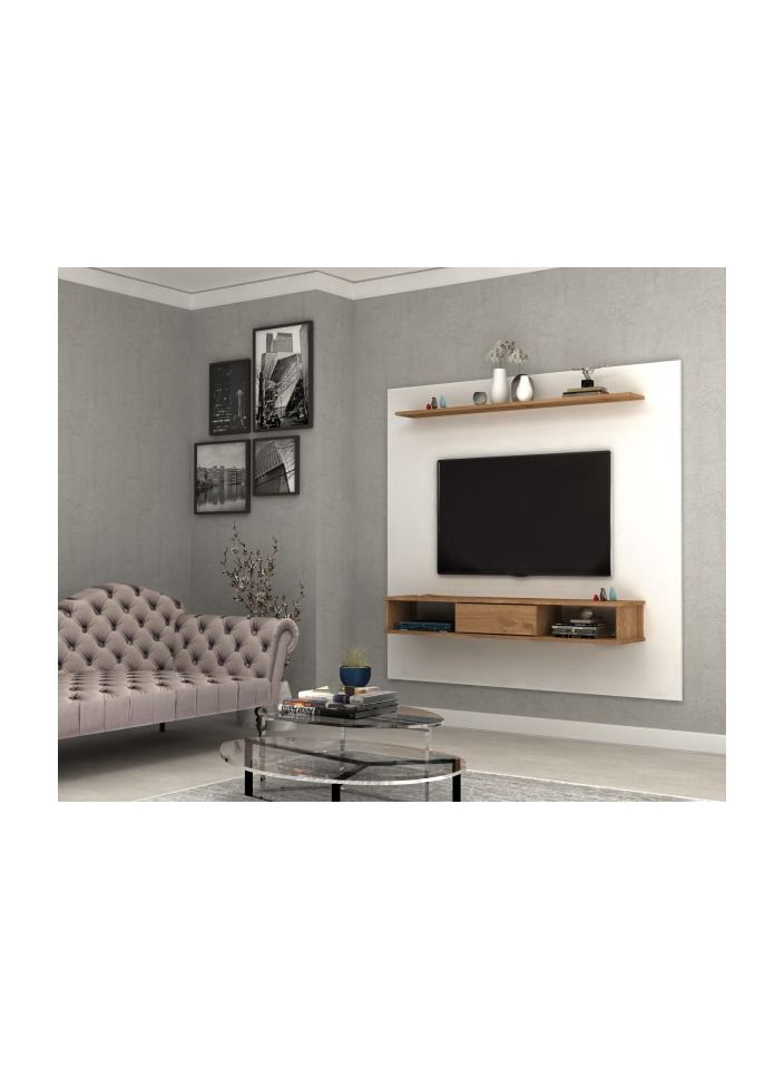 sahaba طاولة تلفزيون سلينا موديل أبيض/جوزي - Image 1