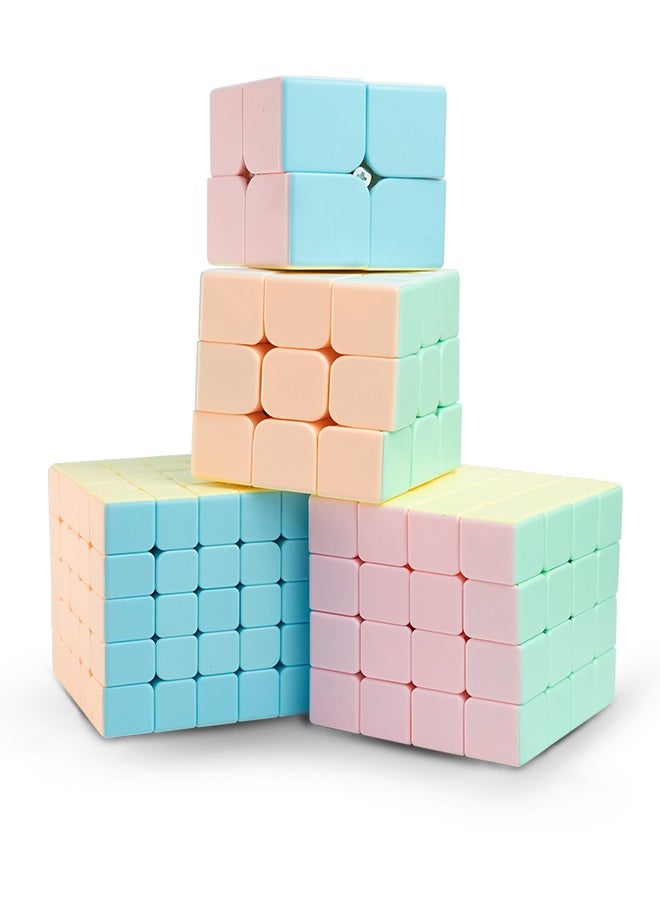 BAYBEE Baybee Speed Cube Set Pack of 4 Magic Cube Block Science Education Toys for Kids Cube Puzzles Sticker less Speed Cube Puzzle Birthday Gift Toys for Kids Boys Girl  - Image 1