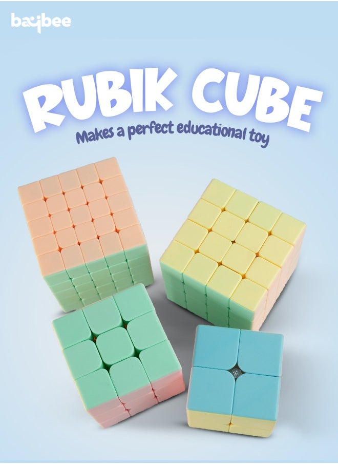 BAYBEE Baybee Speed Cube Set Pack of 4 Magic Cube Block Science Education Toys for Kids Cube Puzzles Sticker less Speed Cube Puzzle Birthday Gift Toys for Kids Boys Girl  - Image 3