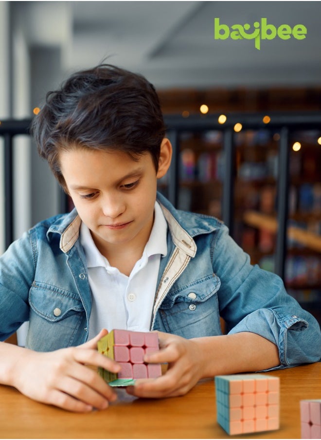 BAYBEE Baybee Speed Cube Set Pack of 4 Magic Cube Block Science Education Toys for Kids Cube Puzzles Sticker less Speed Cube Puzzle Birthday Gift Toys for Kids Boys Girl  - Image 4