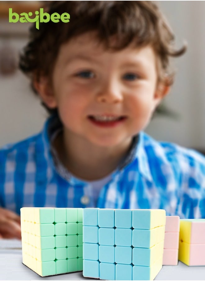 BAYBEE Baybee Speed Cube Set Pack of 4 Magic Cube Block Science Education Toys for Kids Cube Puzzles Sticker less Speed Cube Puzzle Birthday Gift Toys for Kids Boys Girl  - Image 2