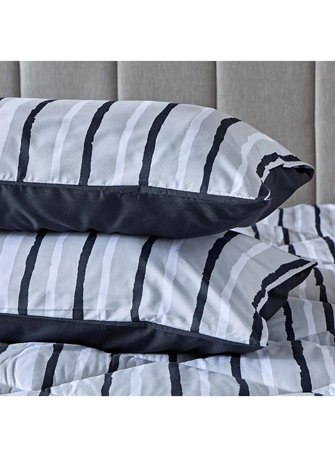 Home Box Madrid Akaa 3-Piece Microfiber King Reversible Comforter Set 220 x 240 cm
