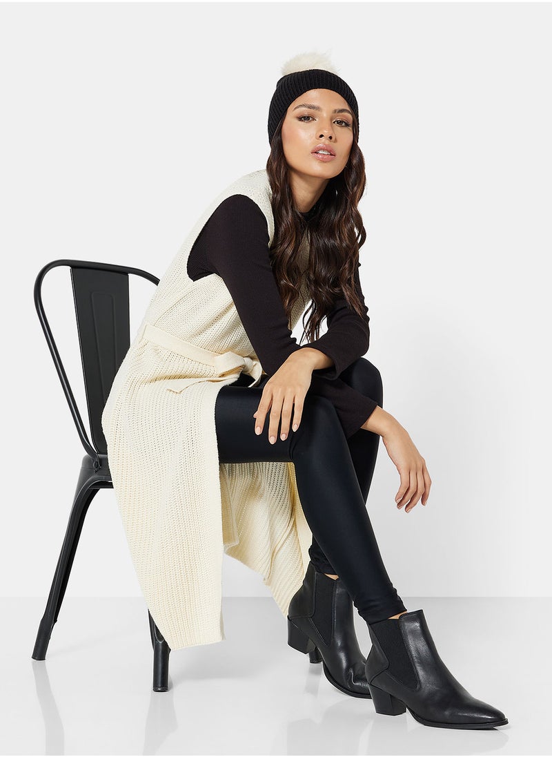 Jacqueline de Yong - Knitted Longline Sleeveless Cardigan - Image 1