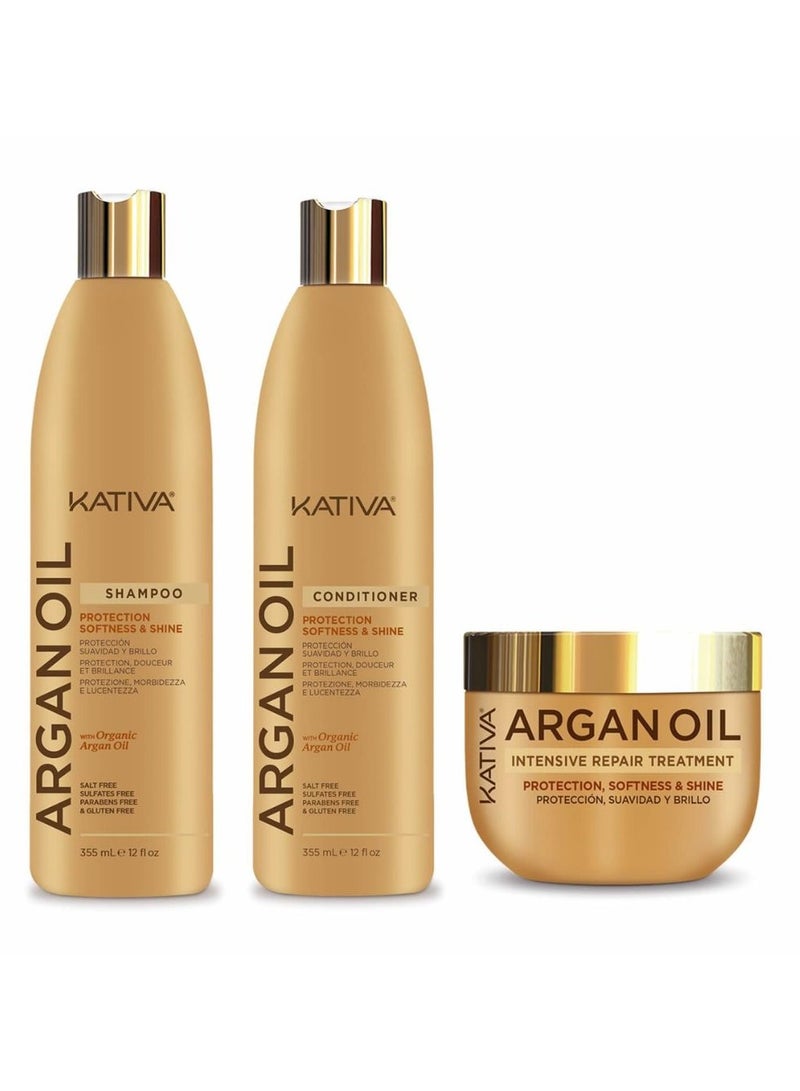 Kativa Argan Oil Shampoo Protection, Softness and Shine 550ml - Image 2