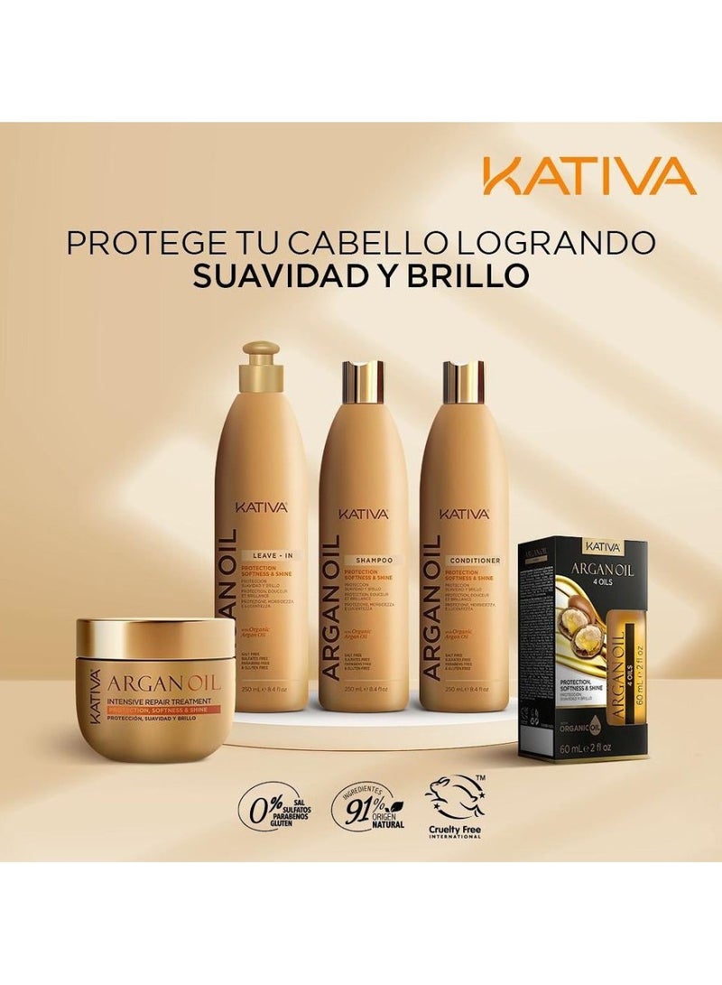 Kativa Argan Oil Shampoo Protection, Softness and Shine 550ml - Image 3