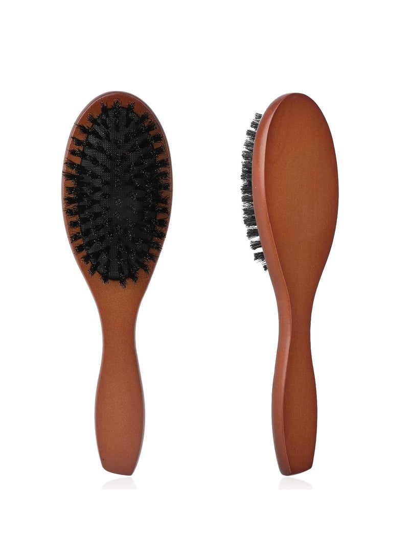 Generic Natural Boar Bristle Solid Wood Detangling Brush, Suitable for Natural, Dry, Wet, Curly, Straight Hair, Unisex (Brown)  - Image 1