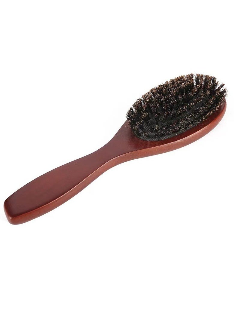 Generic Natural Boar Bristle Solid Wood Detangling Brush, Suitable for Natural, Dry, Wet, Curly, Straight Hair, Unisex (Brown)  - Image 3