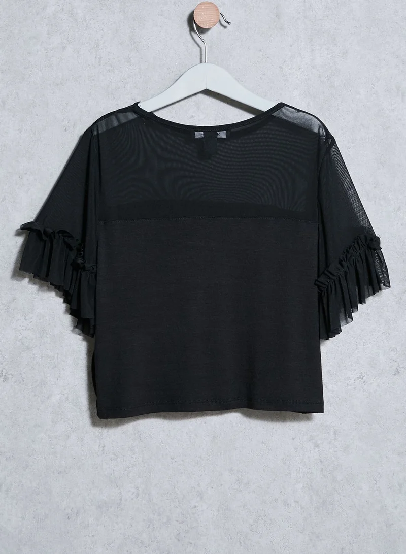 NEW LOOK Kids Ruffle Mesh Tops