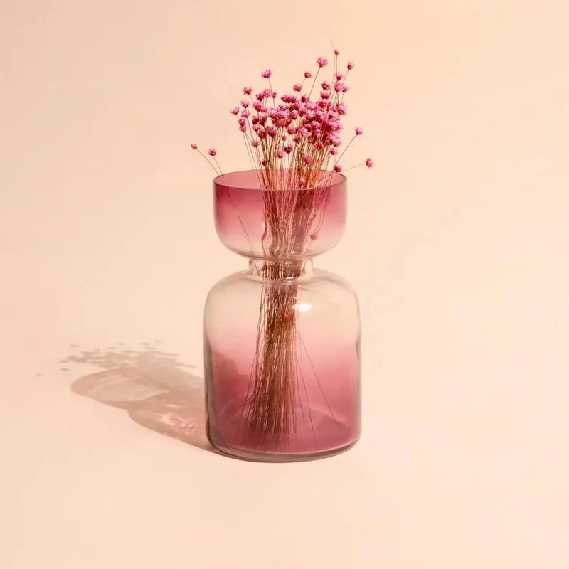 Muun Home Tall Tinted Glass Flower Vase for Home Decor - Lilac