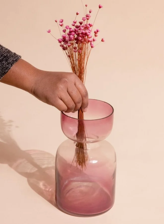 Muun Home Tall Tinted Glass Flower Vase for Home Decor - Lilac