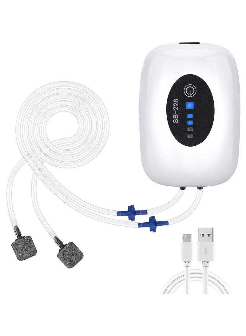 general Fishing Aquarium Pump,Portable Aquarium Air Pump,Quiet Fish Tank Aerator for Up to 20-400 Gal Tank, Lithium Battery Powered Oxygen Pump with Accessories, for Outdoor Fishing - Image 1