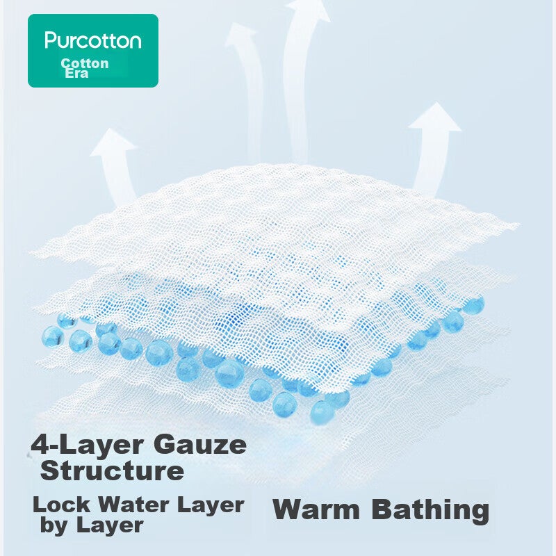 JD Jing Zao PurCotton Gauze Bath Towel, Household Absorbent Quick-Drying Bath Towel, Skin-Friendly Soft Towel, 90160cm [No Additives], Bud Pink - Image 4