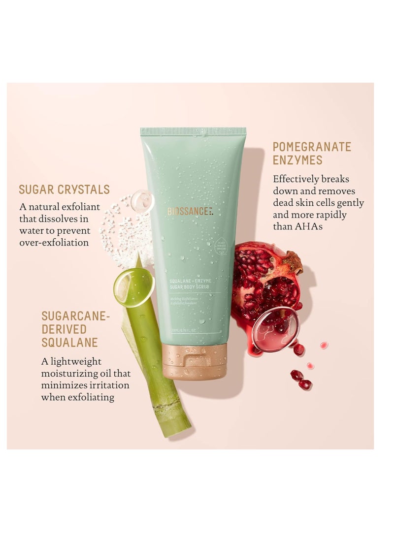 BIOSSANCE Biossance Squalane + Enzyme Sugar Body Scrub. A Powerful Yet Gentle Exfoliator with Pomegranate Enzymes to Smooth, Soften and Hydrate without Stripping Skin (6.76 fl oz) - Image 2