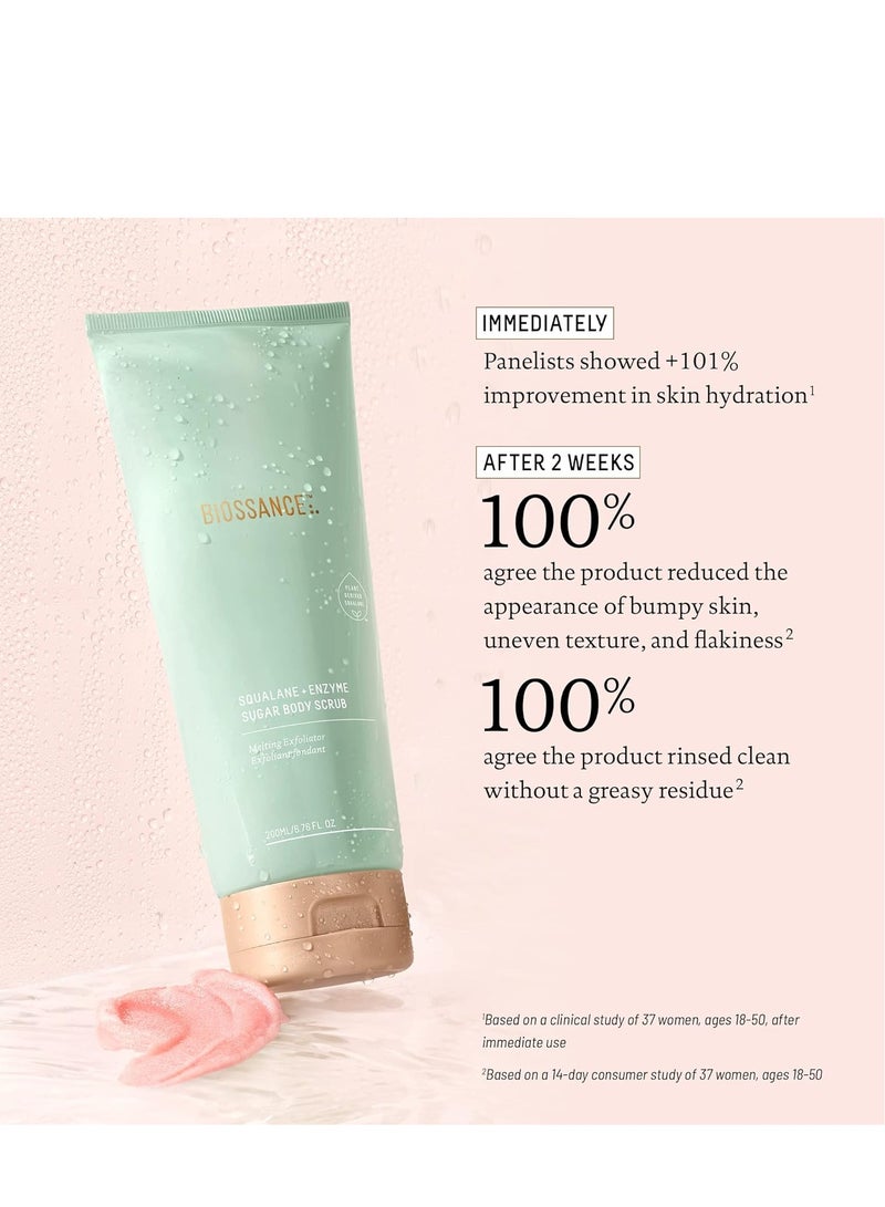 BIOSSANCE Biossance Squalane + Enzyme Sugar Body Scrub. A Powerful Yet Gentle Exfoliator with Pomegranate Enzymes to Smooth, Soften and Hydrate without Stripping Skin (6.76 fl oz) - Image 3