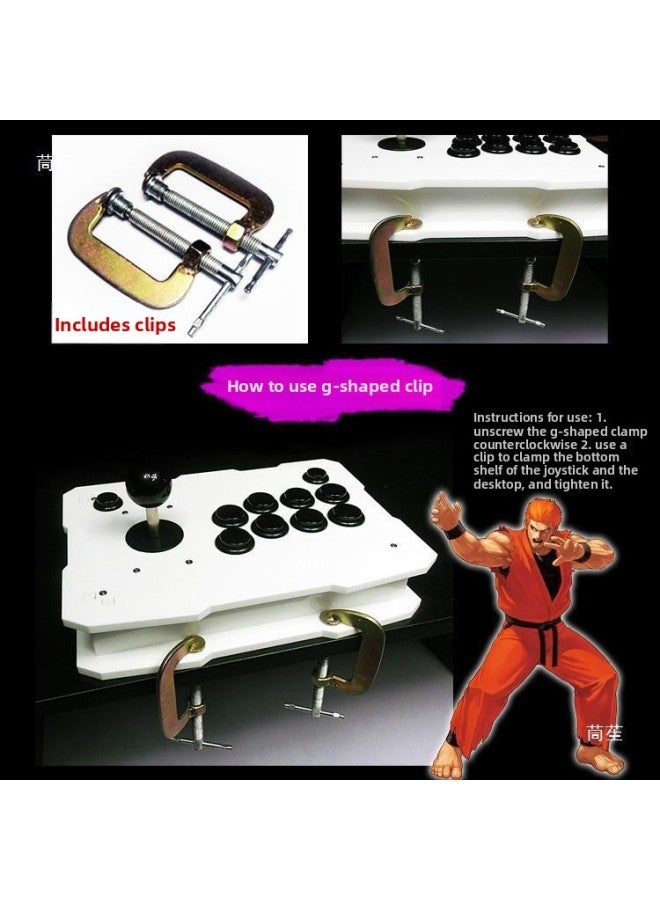 Mobile Phone Rocker Computer Arcade Rocker King Of Fighters Handle Android Rocker Round Gear Square Gear Rocker No Delay Clip-Product Color:Mobile Phone + Computer Standard Pole Four-button Arc, Free Clip, Luxury Version, White  - Image 5