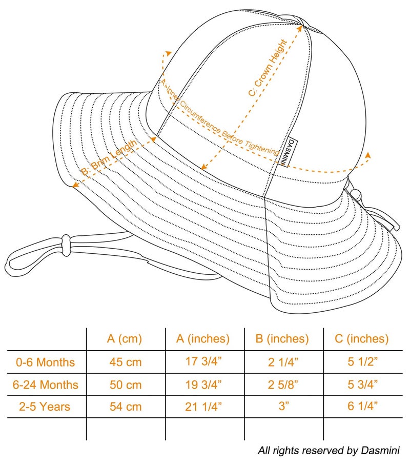 DASMINI Baby & Toddler Wide Brim Sun Hats UPF 50+ Sun Protection Bucket Cap Cute Adjustable Hat (wht Seersucker, 0-6M) - Image 4