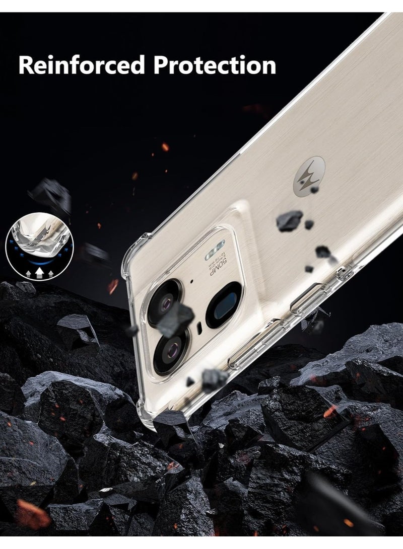 general Case Compatible with Motorola Edge 50 Ultra 5G, Clear Transparent Case with Reinforced Corners Protection Bumper Slim Fit Shockproof Flexible TPU Case for Moto Edge 50 Ultra - Image 5