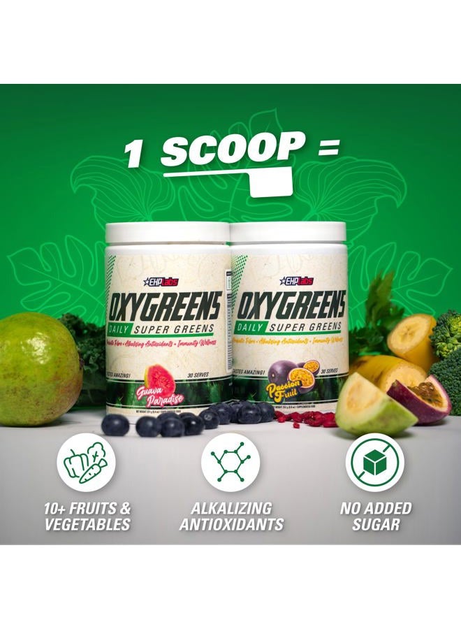 EHP Labs OxyGreens Super Greens Powder - Spirulina & Chlorella Superfood, Green Juice Powder & Greens Supplements with Prebiotic Fibre, Antioxidants & Immunity Support, 30 Serves (Crisp Apple) - Image 5