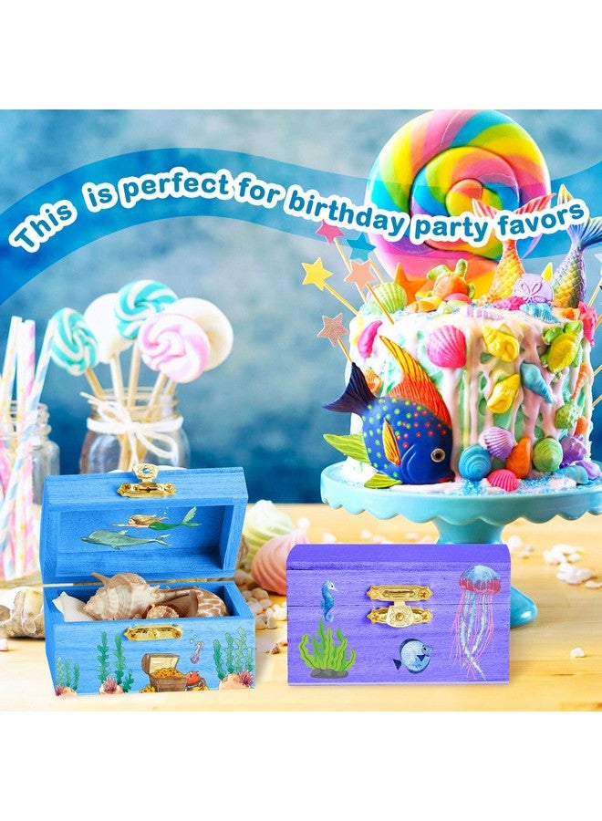 لينوزين Leinuosen 15 صندوقًا خشبيًا صغيرًا بأغطية مفصلية 3.5 × 2.2 × 1.9 بوصة صندوق كنز خشبي غير مكتمل 10 قطع من فرش الطلاء مع ورقتين من أحجار الراين الحرفية ذاتية اللصق ملصقات - Image 4