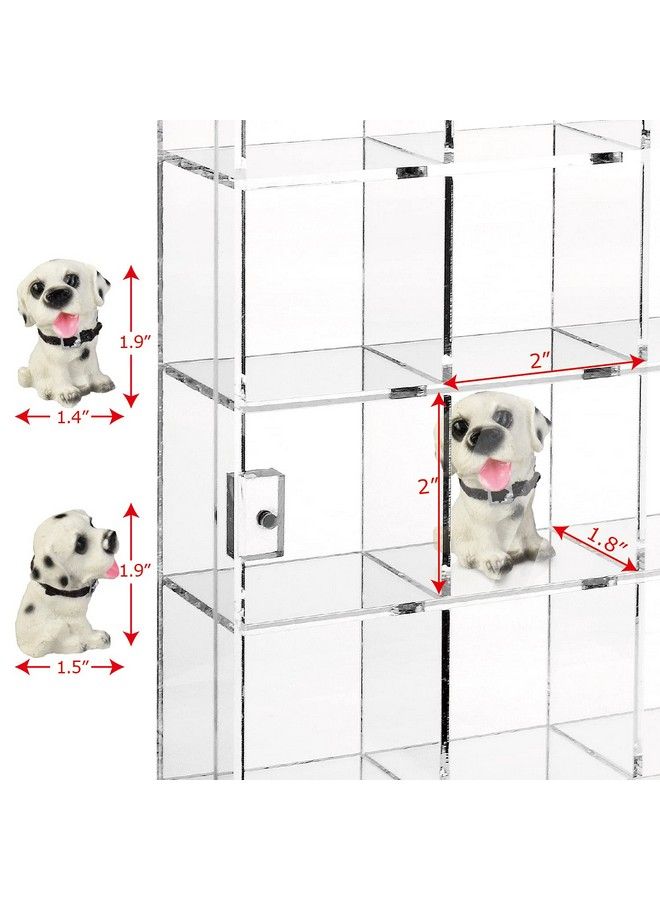 Ikee Design Acrylic Collection 25 Compartments Display Case With Magnets Door Wall Mounted Storage Organizer Rack For Small Pop Figure Doll And Gemstones Compartment: 2" W X 1.8" D X 2" H - Image 4