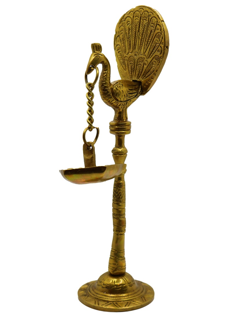 Set of 2 Peacock Oil Lamp Diya in Brass - Image 3