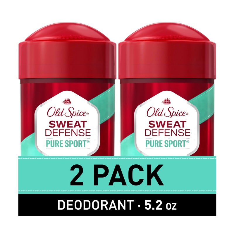 Old Spice Sweat Defense Antiperspirant & Deodorant for Men, 24/7 Ultimate Sweat Protection, Long Lasting Scent, Soft Solid, Pure Sport Scent, 2.6 oz (Pack of 2) - Image 1