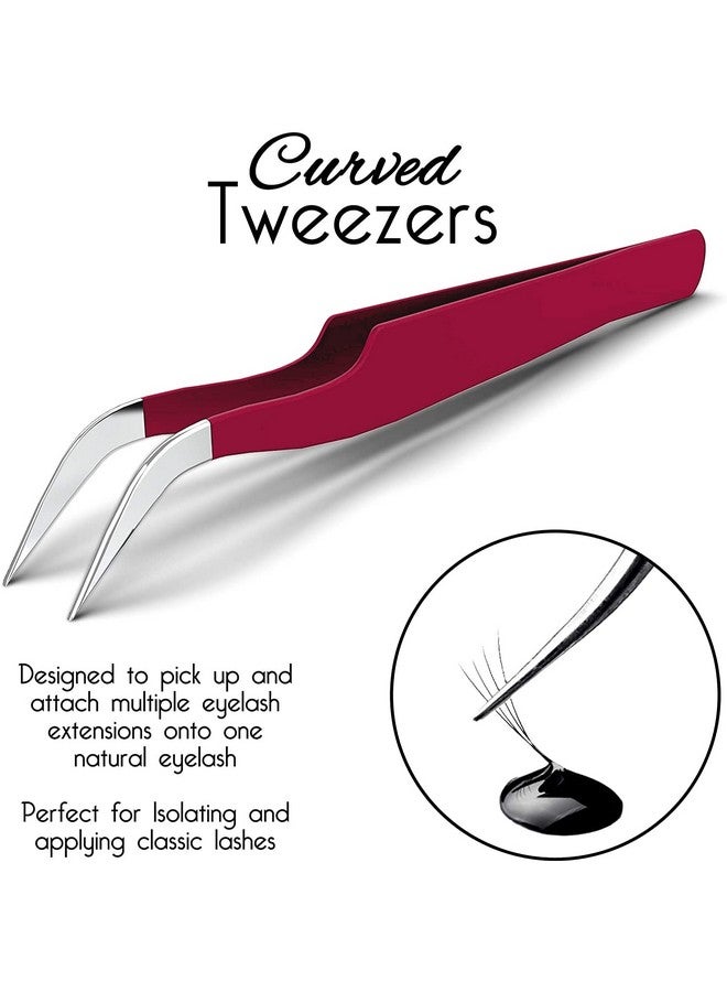 SIVOTE Ivote Eyelash Extension Tweezers For Classic & Volume Lashes 2Pack Red - Image 3