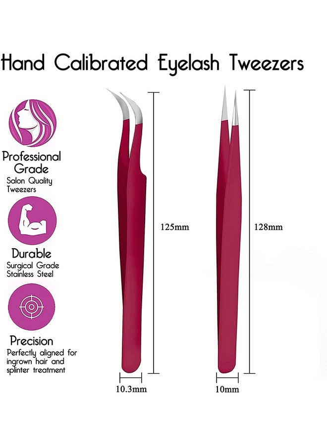 SIVOTE Ivote Eyelash Extension Tweezers For Classic & Volume Lashes 2Pack Red - Image 5