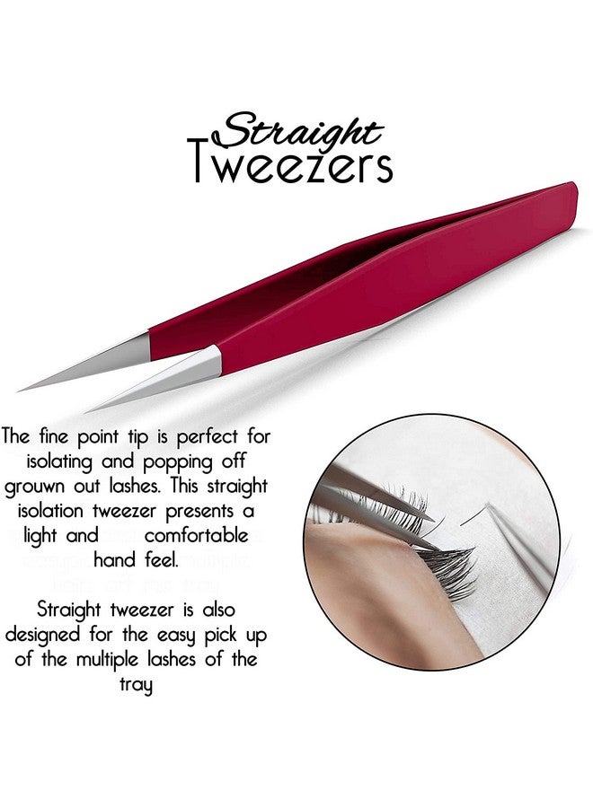 SIVOTE Ivote Eyelash Extension Tweezers For Classic & Volume Lashes 2Pack Red - Image 4