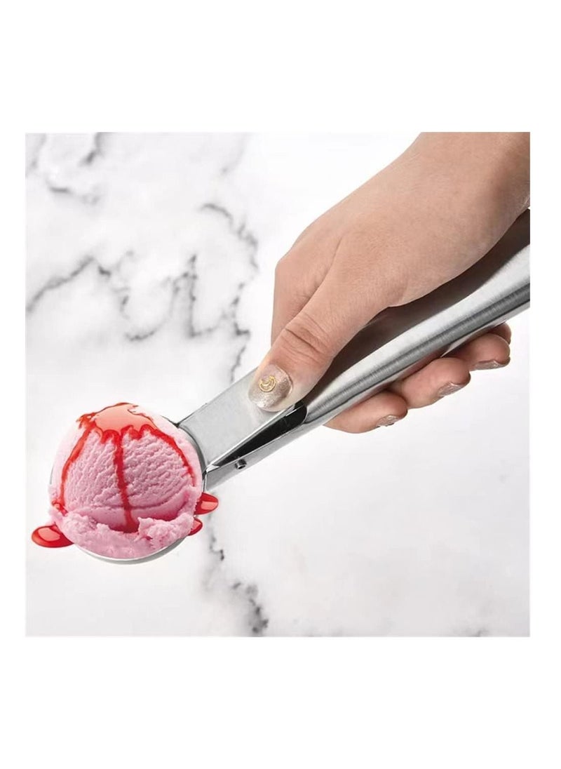 BLOOMING TIME Stainless Steel Ice Cream Scoop with Trigger for Cookies Fruits Baking Digging Spherical Shape Tools  - Image 3