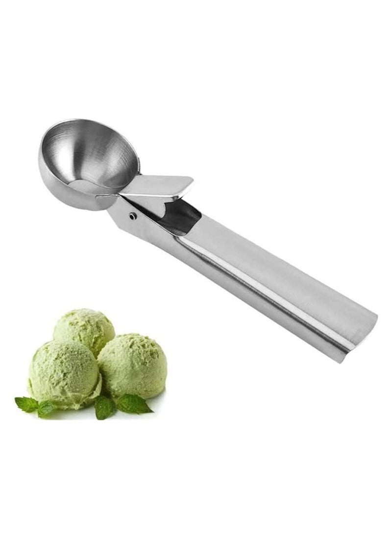 BLOOMING TIME Stainless Steel Ice Cream Scoop with Trigger for Cookies Fruits Baking Digging Spherical Shape Tools  - Image 2