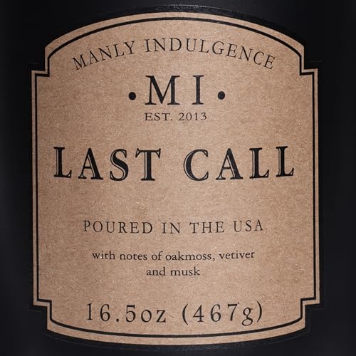 Manly Indulgence Last Call Scented Candles for Men, 16.5 oz Single Wick, Premium Soy Blend Wax, 60H Burn, Candles for Home Scented – Made in The USA - Image 5