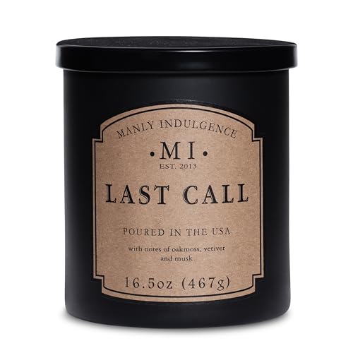 Manly Indulgence Last Call Scented Candles for Men, 16.5 oz Single Wick, Premium Soy Blend Wax, 60H Burn, Candles for Home Scented – Made in The USA - Image 1