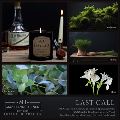 Manly Indulgence Last Call Scented Candles for Men, 16.5 oz Single Wick, Premium Soy Blend Wax, 60H Burn, Candles for Home Scented – Made in The USA - Image 2