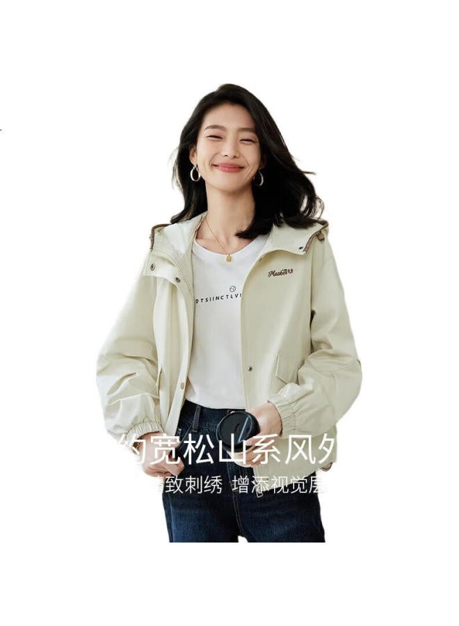 First Application Chushen Chunqiu Women'S Short Hooded Jacket With Double Pockets, Loose-Fitting Casual Versatile Workwear Coat S143U2014 - Image 2