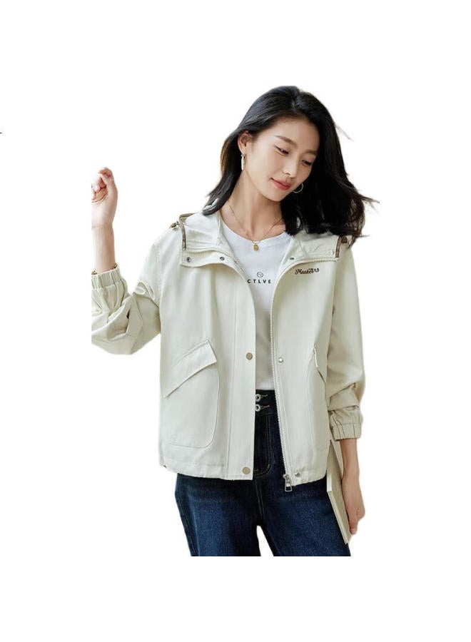 First Application Chushen Chunqiu Women'S Short Hooded Jacket With Double Pockets, Loose-Fitting Casual Versatile Workwear Coat S143U2014 - Image 3