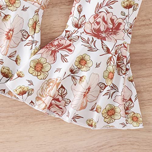 Fernvia Infant Baby Girl Clothes Suspenders Short Sleeve Ribbed Romper Flared Pants Set Headband 3pcs Summer Outfit - Image 5