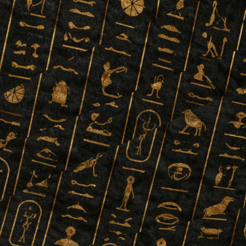 3 Pcs Egyptian Hieroglyphics Golden Black Fitted Sheet Set Mixed Colors 78.74 Inch With 2 Pillowcases Luxury Soft Bedding Mattress Protector Breathable - Image 4