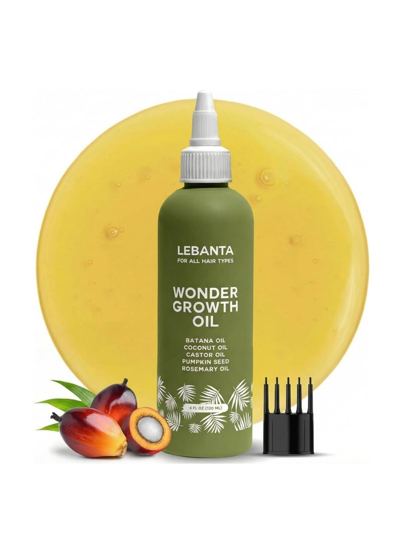 Lebanta Batana Oil For Hair Growth - 100% Pure, Raw  Natural Blend With Organic Castor, Pumpkin Seed, Coconut and Rosemary Oil - Thicker, Stronger Hair For Men  Women Scalp (1 Pack) - Image 1