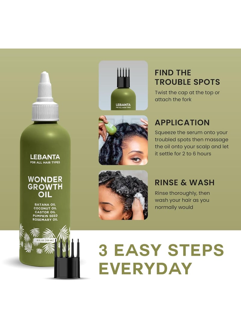 Lebanta Batana Oil For Hair Growth - 100% Pure, Raw  Natural Blend With Organic Castor, Pumpkin Seed, Coconut and Rosemary Oil - Thicker, Stronger Hair For Men  Women Scalp (1 Pack) - Image 4