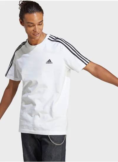 Adidas 3 Stripes Single Jersey T-Shirt