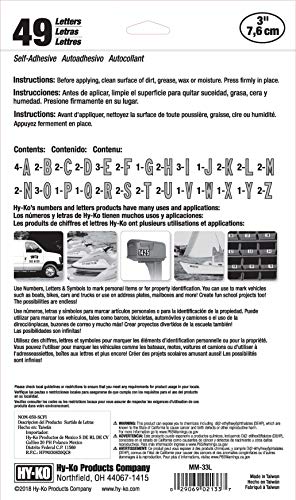 Hy-Ko Packaged Numbers & Letters, DIY Address Number Stickers for Deliveries and Navigation, Self-Adhesive House Decals for Siding, Door, Mailboxes - Image 2