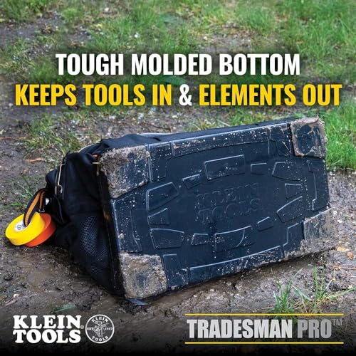 Klein Tools 55469 Tradesman Pro WideOpen Tool Bag Made of 1680 Ballistic Weave with Molded Bottom and Detachable Shoulder Strap - Image 3